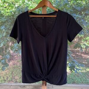 Stella & Dot Women's Black Twist Front Top Size L